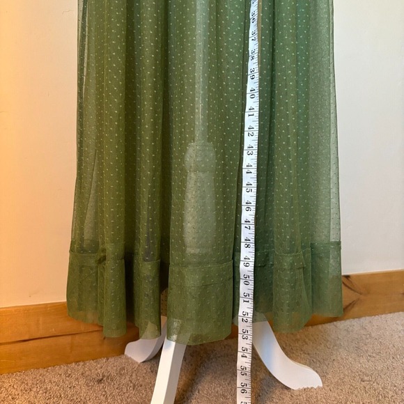 Free People Intimately Women's Large Can't Stop Won't Stop Green Mesh Slip Dress - Picture 9 of 13